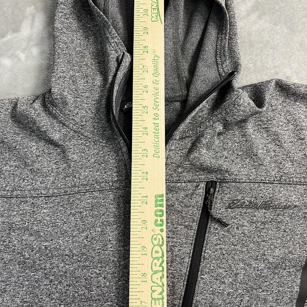 Eddie Bauer Hoodie Mens L Gray Full Zip Logo Pockets Fleece First Ascent Hiking - Picture 7 of 9